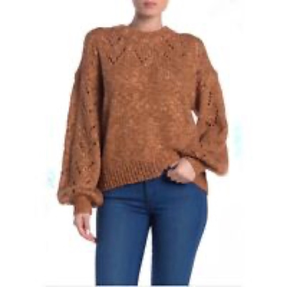 Rust colored crochet style Madewell sweater